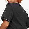 Puma Power Tape Logo Print Rundhals-Pullover T-Shirt Damen Tops Schwarz 673626-01