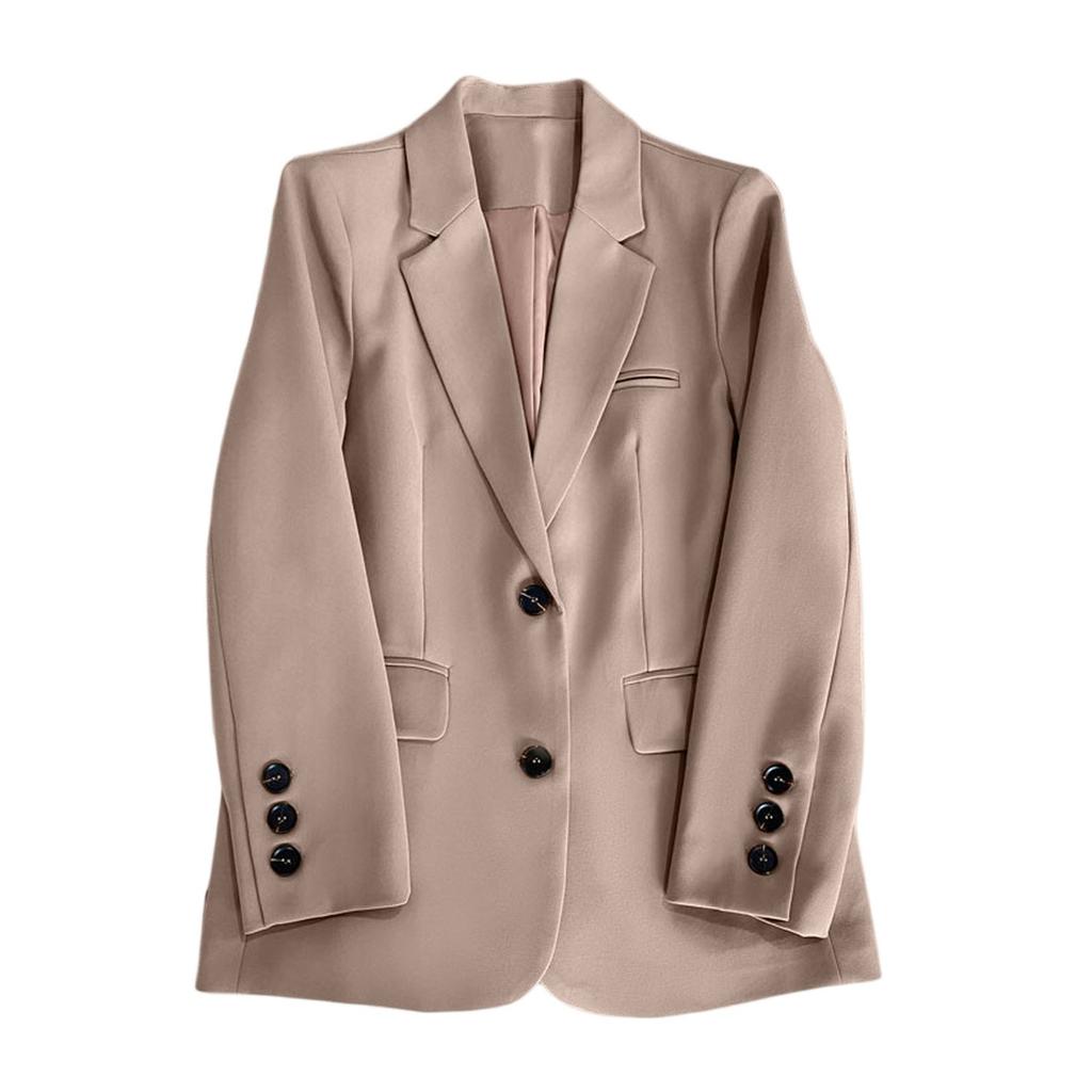 Women Fashion Long Sleeve Single Button Jackets Elegant  Lady Business Casual Blazers
