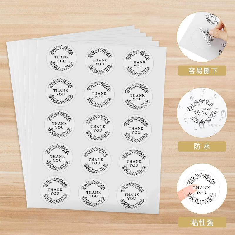 PVC, Transparente Dankeschön-Aufkleber, Geschenkverschluss-Aufkleber, Verpackungsdekorationsaufkleber, Rund, Klebeetiketten