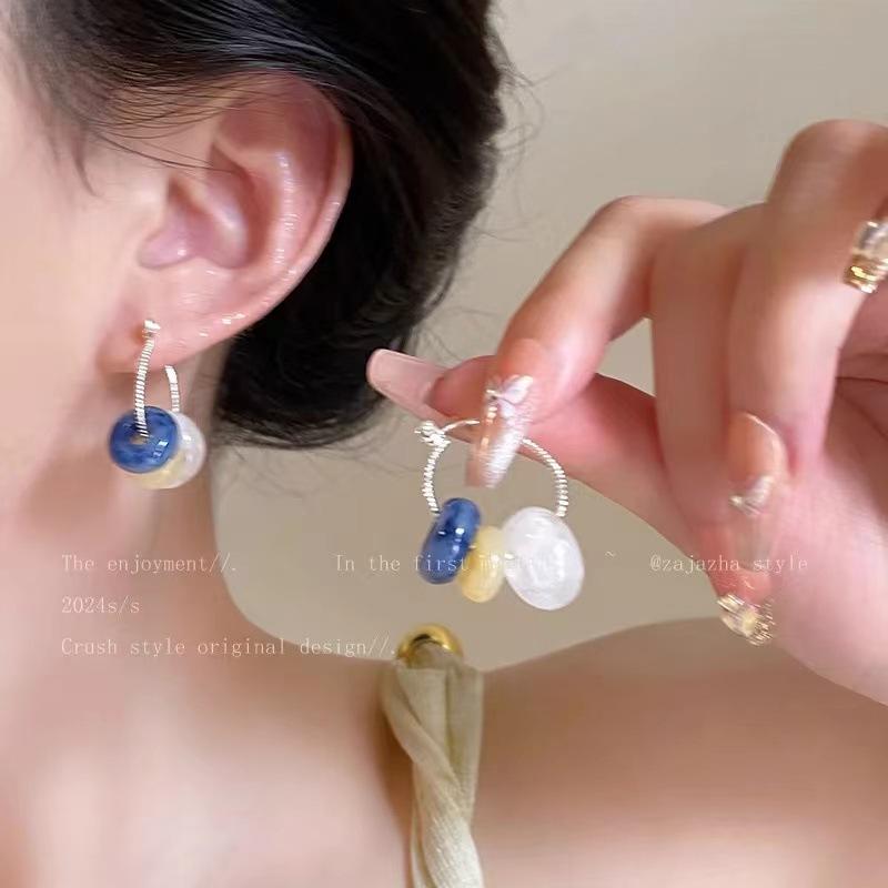 Color Dopamine Earrings, Sweet Super Fairy Temperament, Simple Personality and High Value Niche Earrings