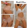 New Bow Sexy Lace Lingerie For Women V-Waist Floral Perspective Panties Female Underwear Comfort Hollow Out Briefs Bodyshorts