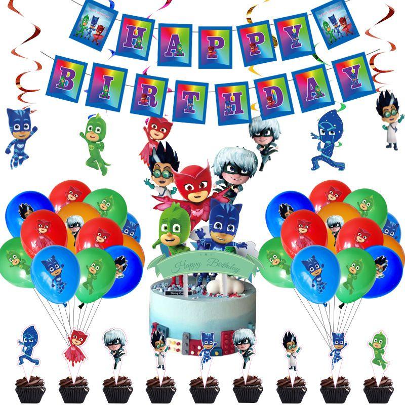 Pj Masks Theme Birthday Party Supplies With Cheerful Decor And Festive Tableware