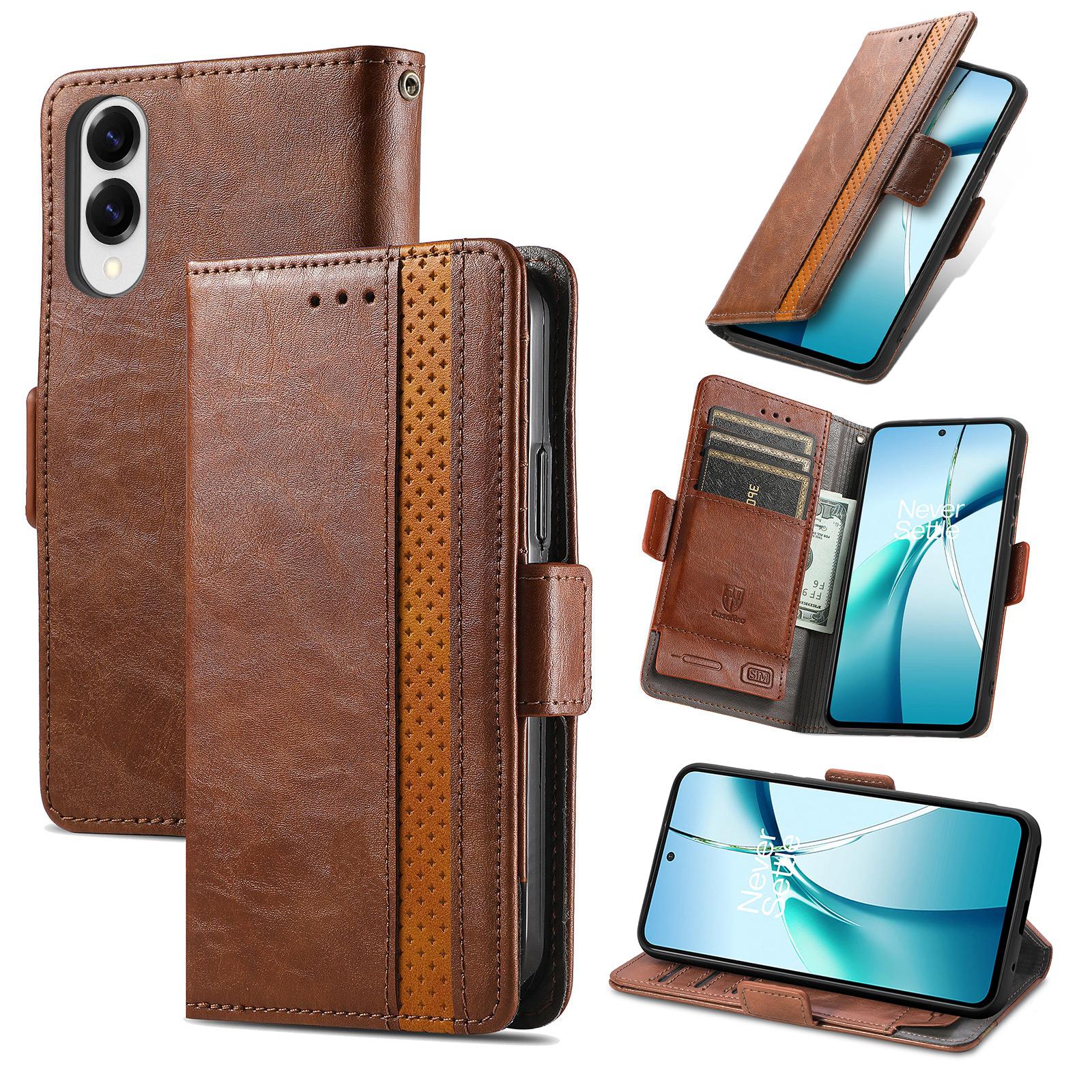 

For Samsung Galaxy S25 Edge Phone Cases CASENEO PU Leather Cover Stand with RFID Blocking Wallet C