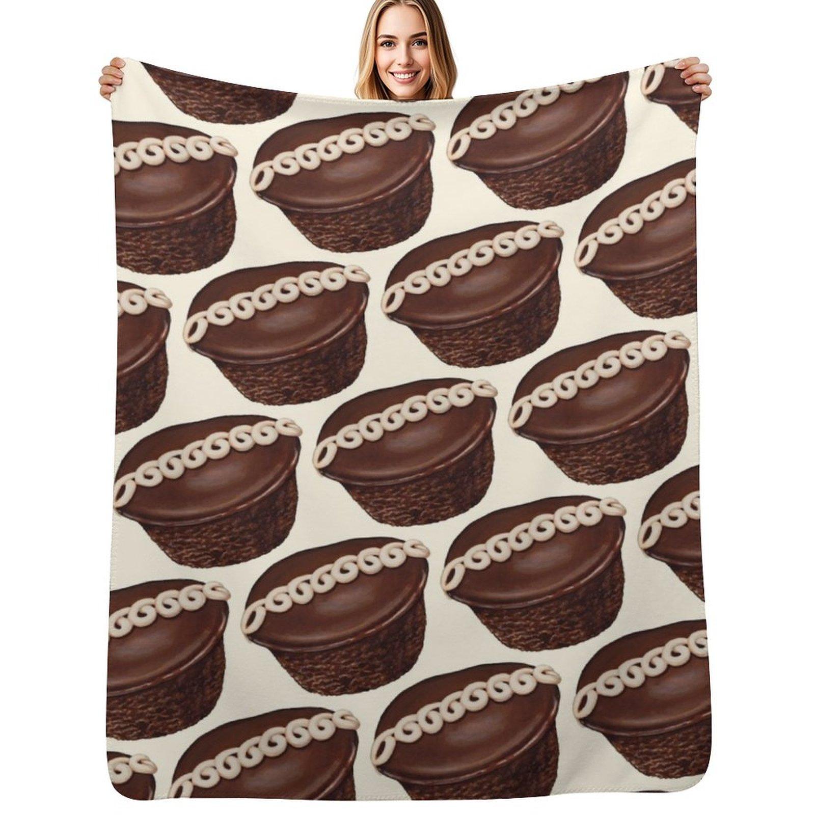 Chocolate Swirl Cupcake Pattern Throw Blanket All Season Soft Lightweight Blanket for Home Size: 75*100cm, Weight: 230 GSM
