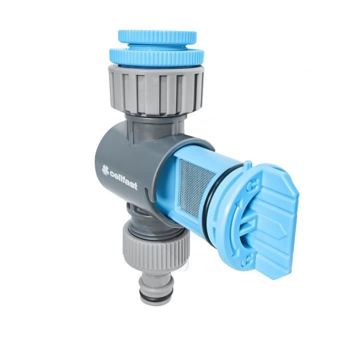 Raccord De Robinet Universel Avec Filtre Amovible Cellfast 52-256 Adapté Aux Robinets G1/2", G3/4" Et G1" Jusqu'à 6 Bars