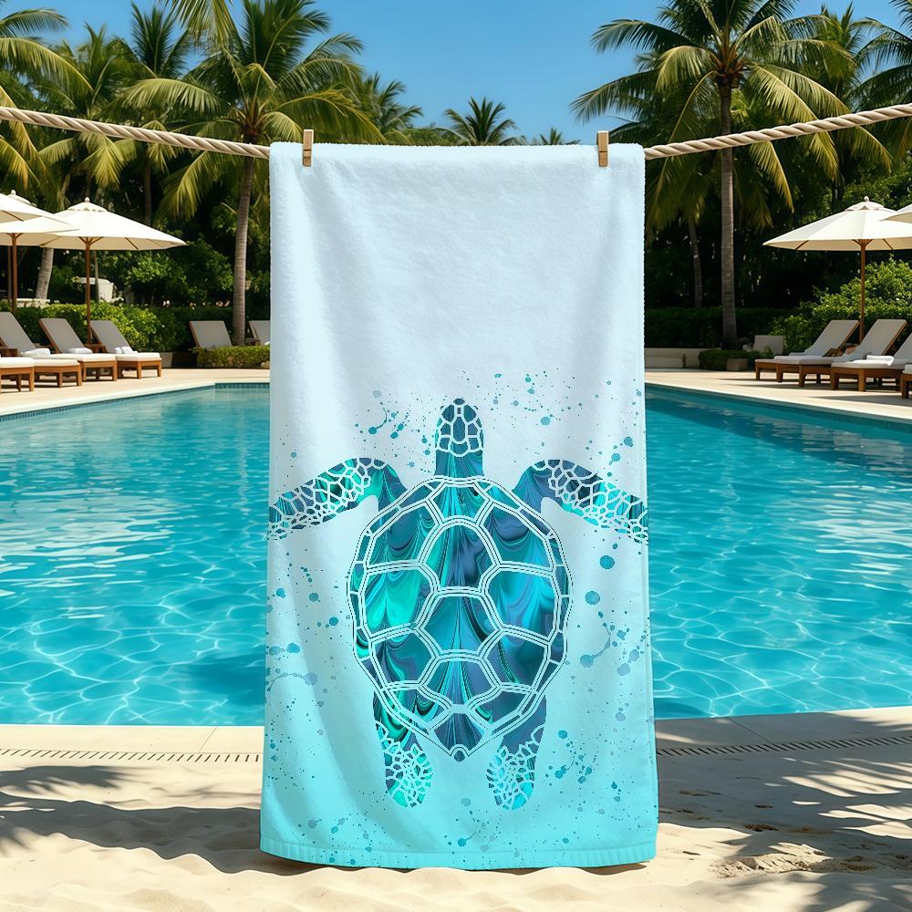 Ocean Turtle Cool Cute Towel For Outdoor Camping Beach Towel Super Absorbent Quick-Drying Summer Towel
