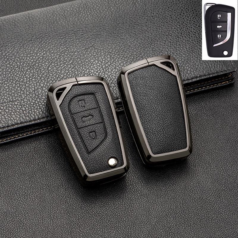Full-Cover Metal Key Case for Toyota Corolla, RAV4, Rongfang, Wilanda, Levin, Camry