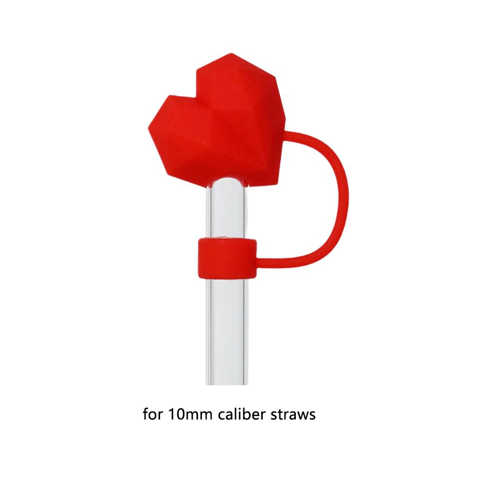 10pcs Cute Diamond Silicone Straw Covers For Stanley Cup 10mm 30&40Oz Tumbler With Handle Reusable Sippy Plug Cap Tips Cup Acces