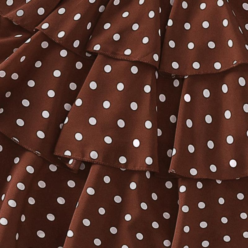 2026 Frühling/Sommer Retro Gepunktetes Träger-Prinzessinnenkleid für Mädchen