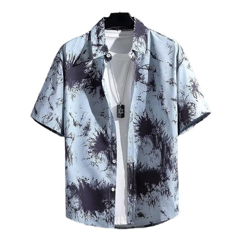 Men's Summer Thin Breathable Printed Short-sleeved Shirt