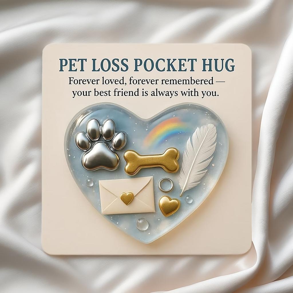 Dog Pocket Hug Memorial Card,2D Heart Keepsake,Inspirational Hug Token,Comfort Gift for Pet Lovers,Remembrance for Beloved Dog