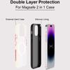 For Magsafe 2 in 1 Flower Pattern Case For iPhone 17 Air 11 12 Pro 13 14 Plus 15 16 Pro Max Luxury Magnetic Shockproof Phone Cover