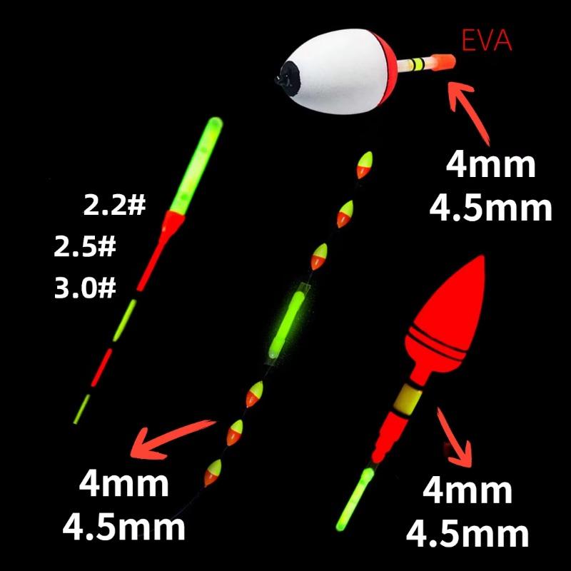 10 SZT./partia 2,2-4,5 mm Światło Nocne Wędkarstwo Spławik Wędka Światła Ciemny Glow Stick Akcesoria Wędkarskie Fluorescencyjny Świetlik Nocny