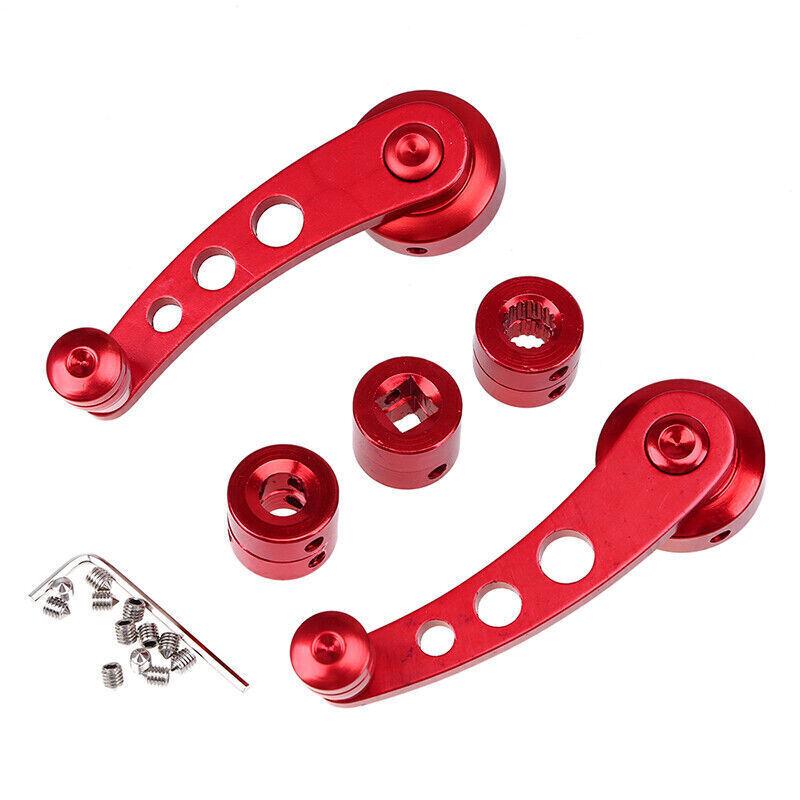 Universal Red Billet Aluminum Window Crank Handle Winders Car Truck Glass Door