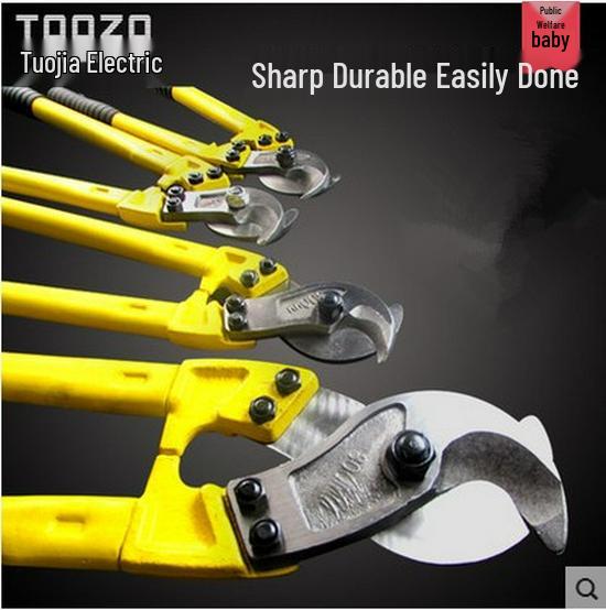Large Head Cable & Wire Cutter with Manual Stripper