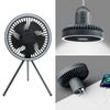 10000mAh Camping Fan Rechargeable Desktop Portable Circulator Wireless Ceiling Electric Fan with Power Bank LED Lighting