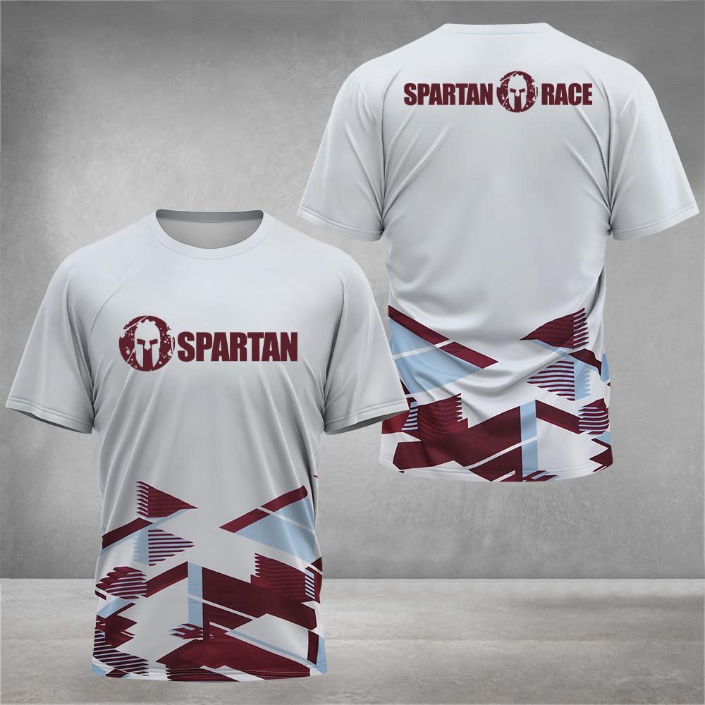 Męski zabawny T-shirt z nadrukiem liter 3D, casualowy T-shirt z okrągłym dekoltem i krótkim rękawem, modna odzież wojownika spartańskiego, T-shirt do sportów outdoorowych