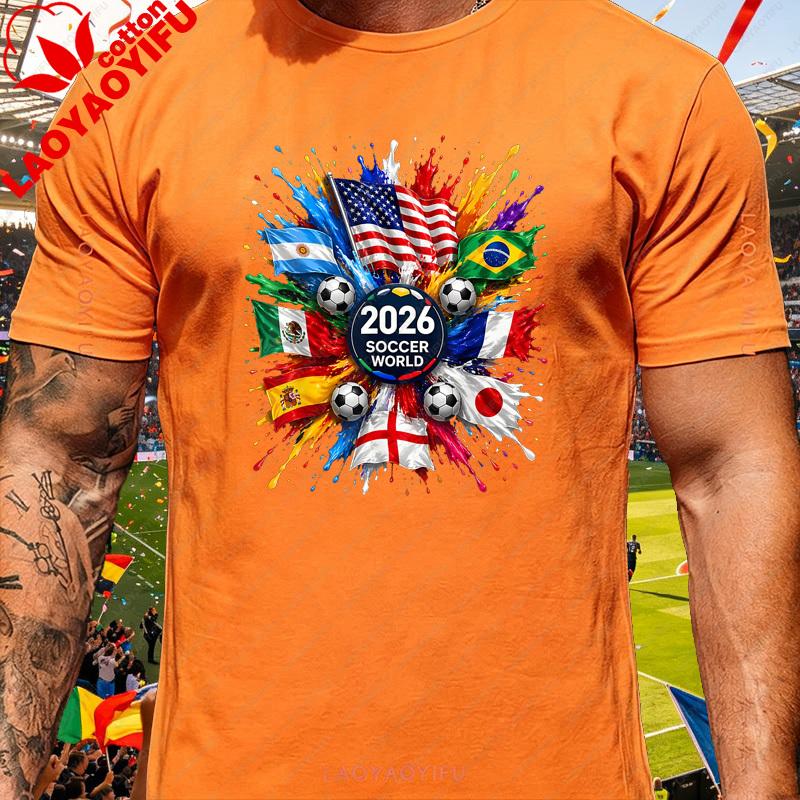 Usa Patriotic Country Flag Soccer T Shirt Unisex Vintage Burst Art Football Supporter Fan Casual Daily Trendy Streetwear Top
