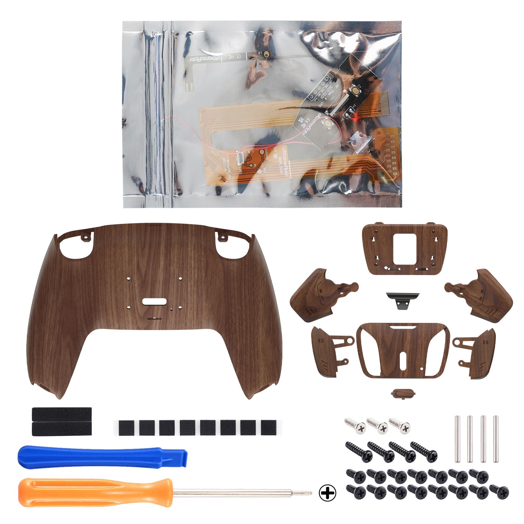 

не візерунковий пластиковий RISE4 комплект для перепризначення кнопок на задній панелі для плати модернізації контролера eXtremeRate ps5, задня кришка, 4 задні кнопки для контролера ps5 Це