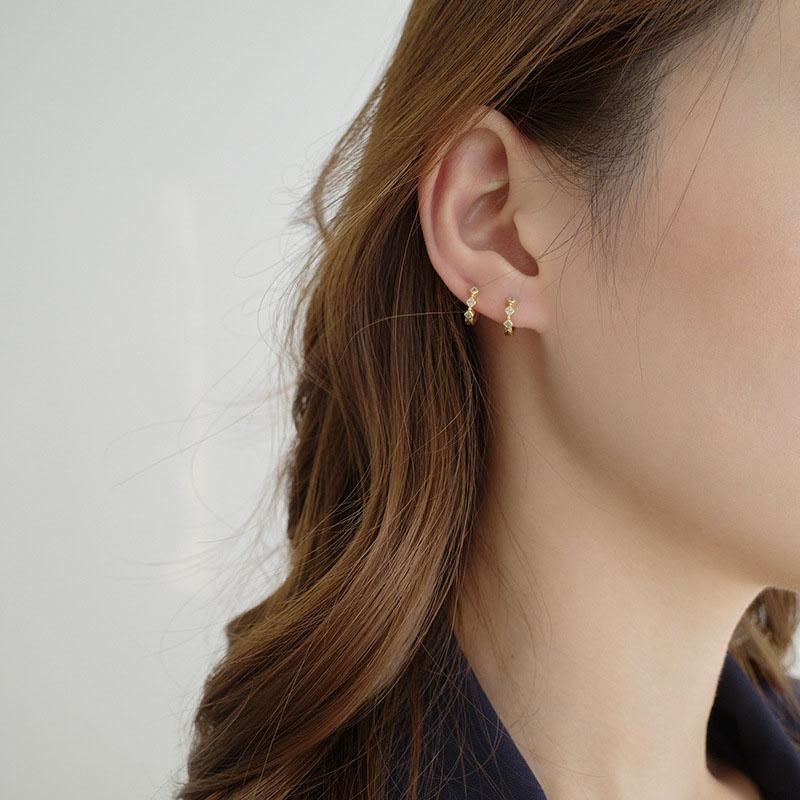 ANENJERY Små ørekroker Allsidige Zirkon Sirkelkroker Mote Smykker