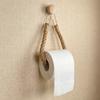 No-Drill Toilet Paper Wood Hook Hand-Woven Jute Rope Tissue Holder  Bathroom