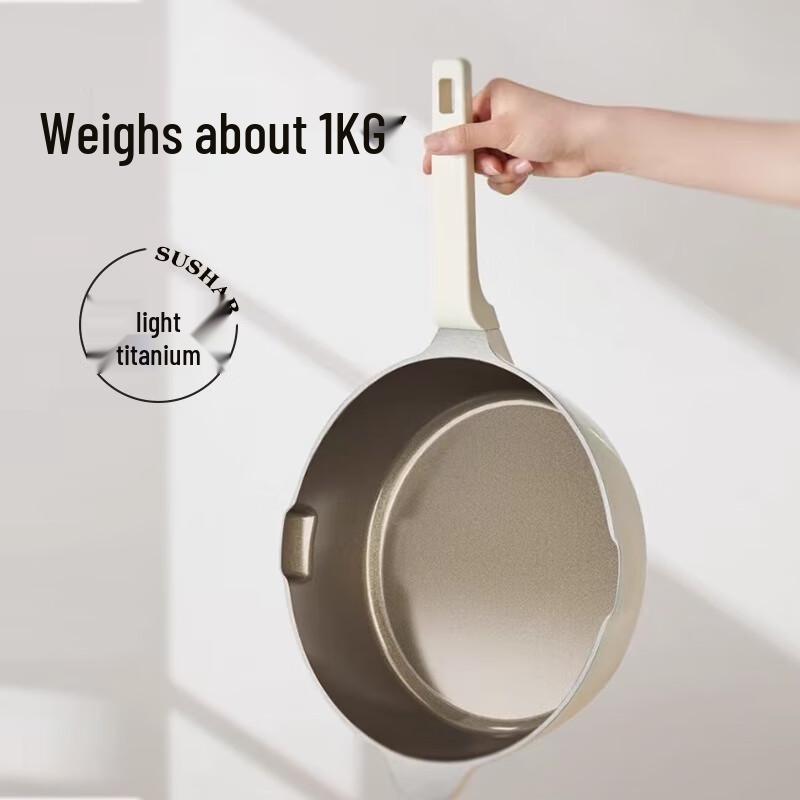 Xiao Cai Ya 24cm Non-stick Deep Frying Pan with Glass Lid