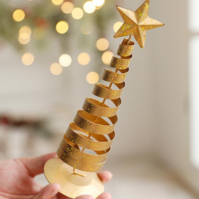 Weihnachtsbaumschmuck mit Sockel Stern Eisen Weihnachtsbaumschmuck für Tischplatte Party Feiertagsdekorationen