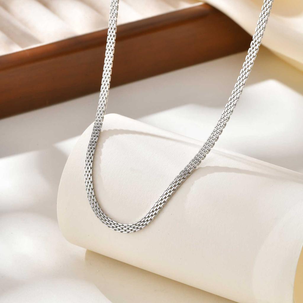 3/8mm Vintage Mesh Choker Necklace for Women,Stainless Steel Thick Chain Necklaces, Trendy Waterproof Jewelry Gift