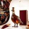 Whisky Bottle Shaped Like a Pheasant Glass Decanter with Detailed Feather Design and Stopper for Liquor Storage and Display 750ml