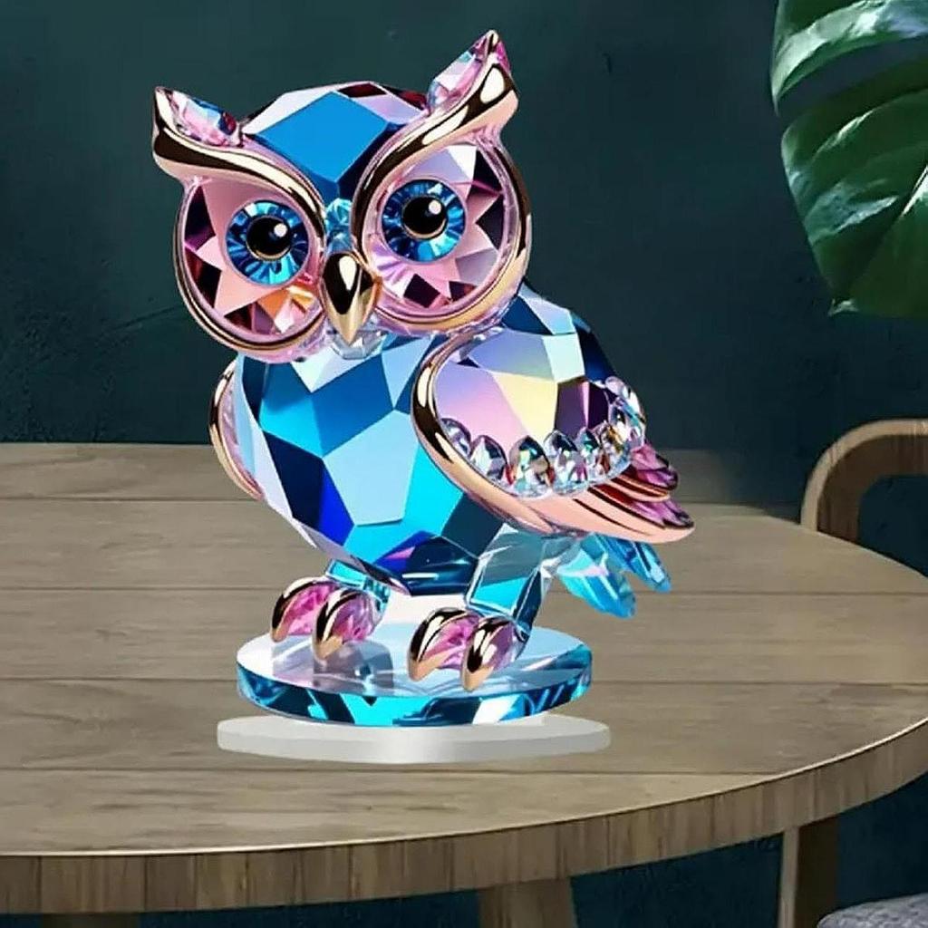 Owl Ornament,Boho Decoration Animal Gift,Acrylic Modern Accents,Home Decor for