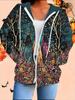 Cardigan con cappuccio stampato 3D di Halloween Taglie forti Autunno Inverno Retrò