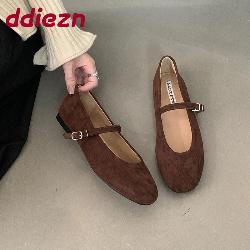 Fashion Footwear Buckle Strap Ladies Flats Mary Janes Shoes Female Shallow Fashion Round Toe Women Ballet Flats Dance Shoes New 2025