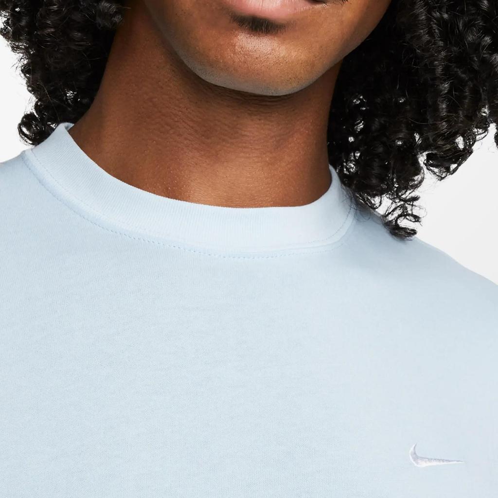 Nike Solid Color Print Logo Crew Neck Cotton Short Sleeve T-Shirt Men Tops Blue CV0559-441