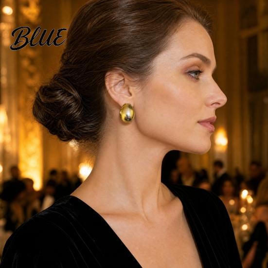 Elegant Earrings 1 Pair Chunky for Women Geometric Metal Versatile