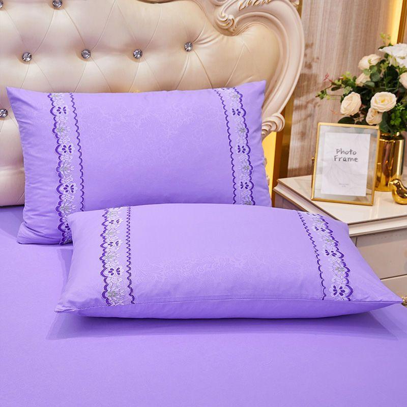 3pcs Bed Skirt Set (Bed Skirt * 1+pillowcase * 2, Without Core),Solid Color Double-Layer Lace Bed Sheet Bedspread, All Season Universal Bedding Set