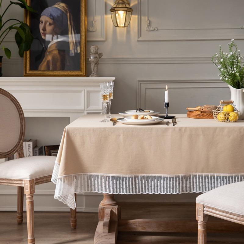 French Style Tablecloth Solid Color Coffee Dressing Table Cover Wedding Party Table Decoration Table Cloths for Dining Table