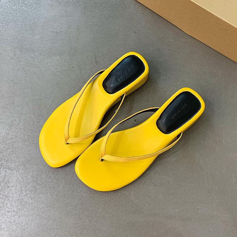 Fashion Footwear Low Heel Flip Flops Women Slippers Wedges Shoes Female Slides Sandals Fashion Round Toe Ladies Wedges Slippers Shoes