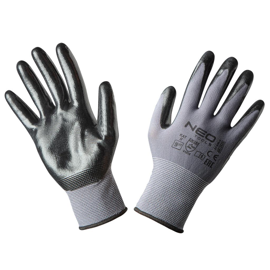 Nitrile-coated nylon work gloves, 4131X, size 9