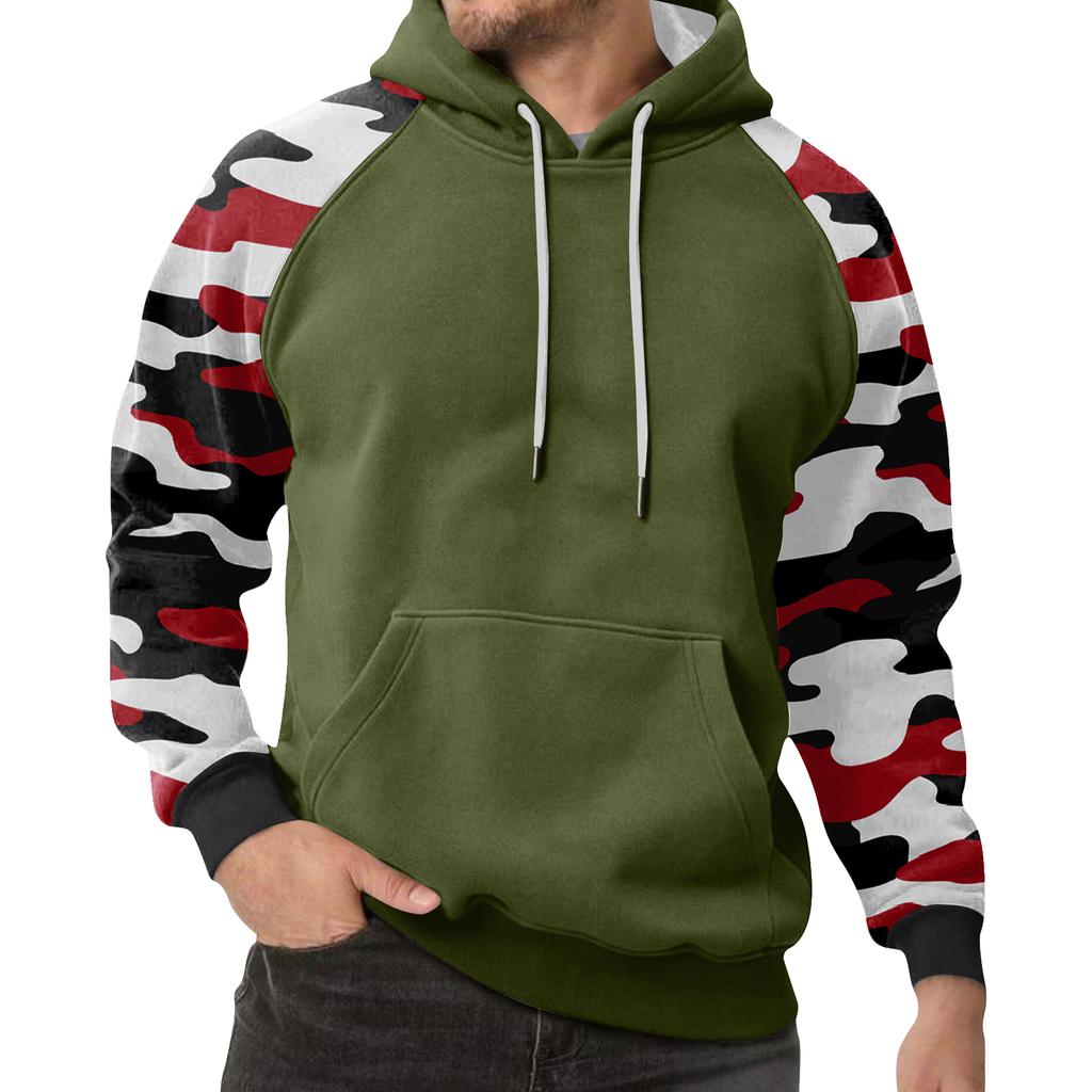 Herren Camouflage Sweatshirt Hoodie Herren Sport Übergröße Freizeit Sweatshirt