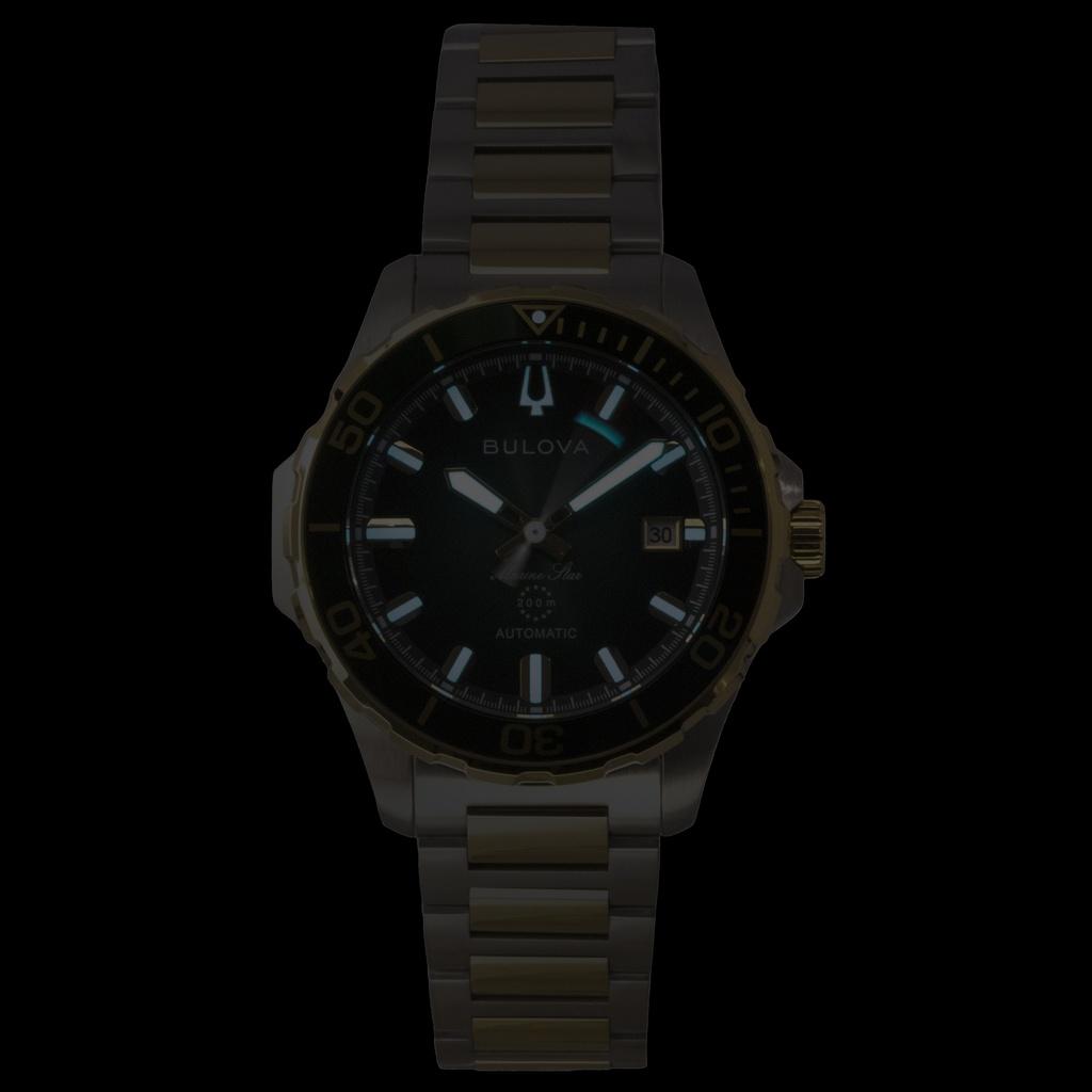 BULOVA Orologio da Uomo Marine Star Bicolore Acciaio Inossidabile Quadrante Verde Automatico Subacqueo 98B467 200M