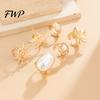 Vintage Ring Set 6Pcs/Set Finger Set, Ocean Style Adjustable with Imitation Music Festival Accessories Pearl And Shell Texture, Bohemian Stackable