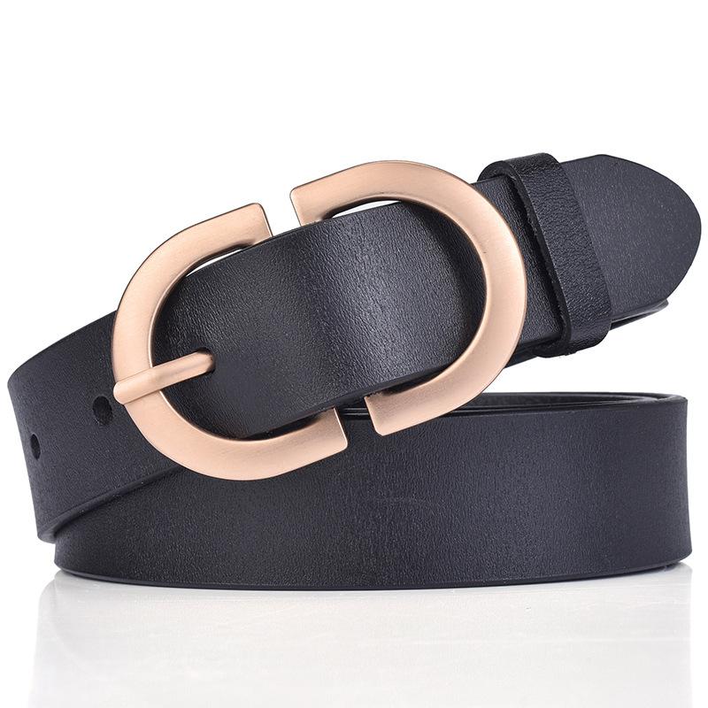 Women S Belt Leather Pure Cowhide, Belt Women S Style Simple With Jeans With Decorative Overalls 105cm