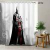 Batman & Harley Quinn Monochrome City Waterproof Shower Curtain, Superhero Bathroom Decor For Fans