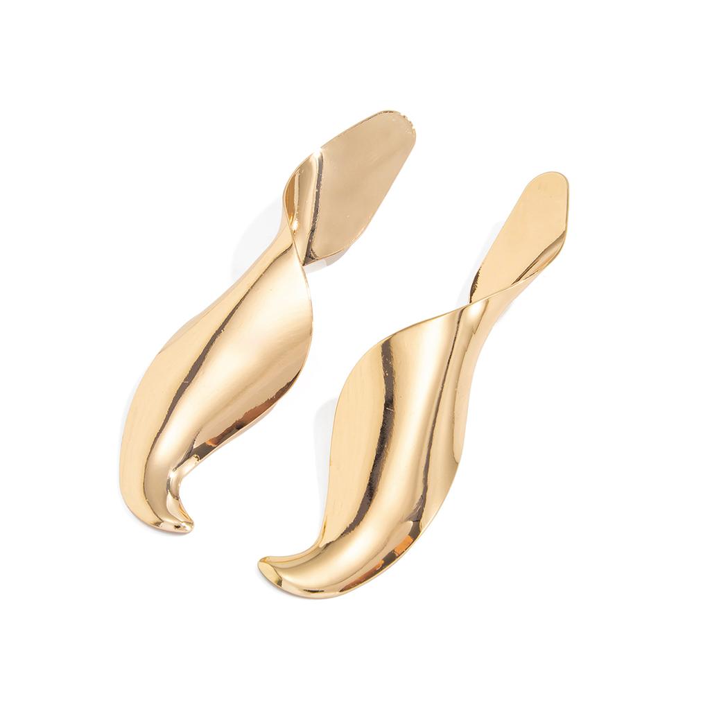Ingemark Vintage Spiral Smooth Metal Big Stud Earrings for Women Trendy Simple Irregular Pierced Earring 2026 New Year Jewelry
