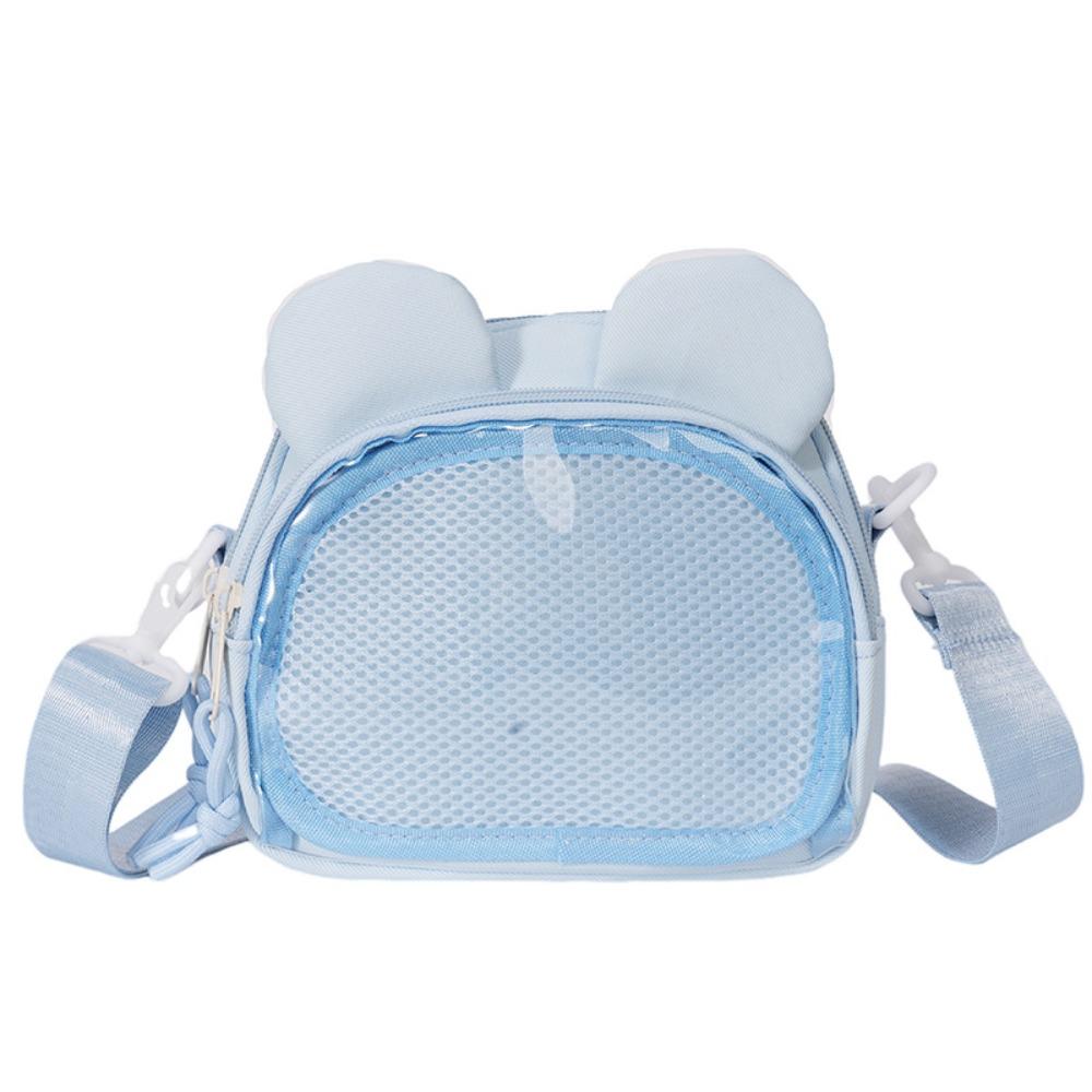 

Korean Style Mini Itabag Nylon Shoulder Bag Sweet Transparent Crossbody Bag Travel синий