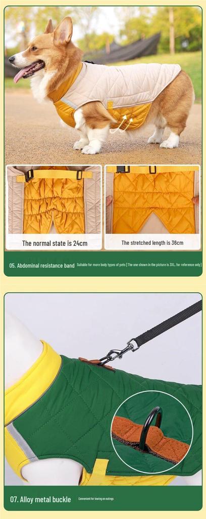 Warme Baumwoll-Hundekleidung für mittlere und große Rassen: Herbst/Winter-Stil für Corgis, Border Collies, Dobermänner und Golden Retriever