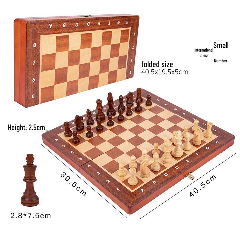 Wooden Magnetic Chess Set: Portable Folding Board Game for Kids & Adults, Perfect for Parent-Child Interaction