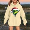 Children's Fashionable Casual Long-sleeved Loose Christmas Print Pullover Hooded Sweatshirt