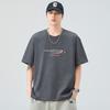 Updated Summer Printed Relaxed Fit Five-quarter Sleeve T-shirt Mens Everyday Short-sleeved T-shirt Japanese Vintage Style