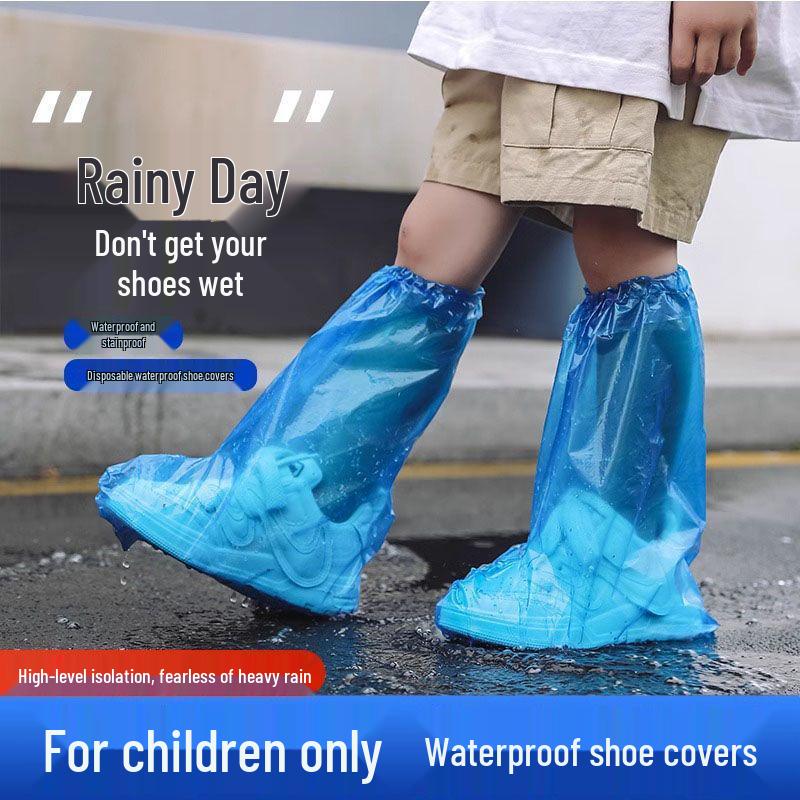 Waterproof Non-Slip High-Top Rain Shoe Covers for Men, Women, and Kids – Thick and Transparent for Rainy Days.